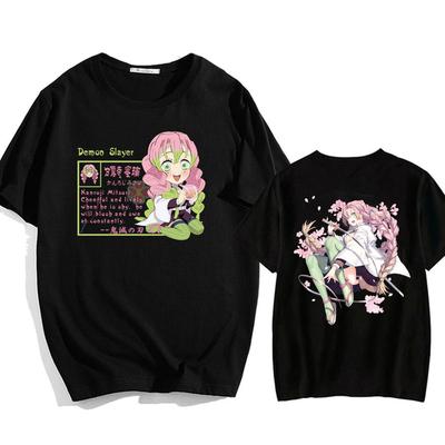 Harajuku Anime Kanroji Mitsuri Eye Summer T-Shirt Harajuku Demon Slayer Print Summer Men Women Fashion Tops