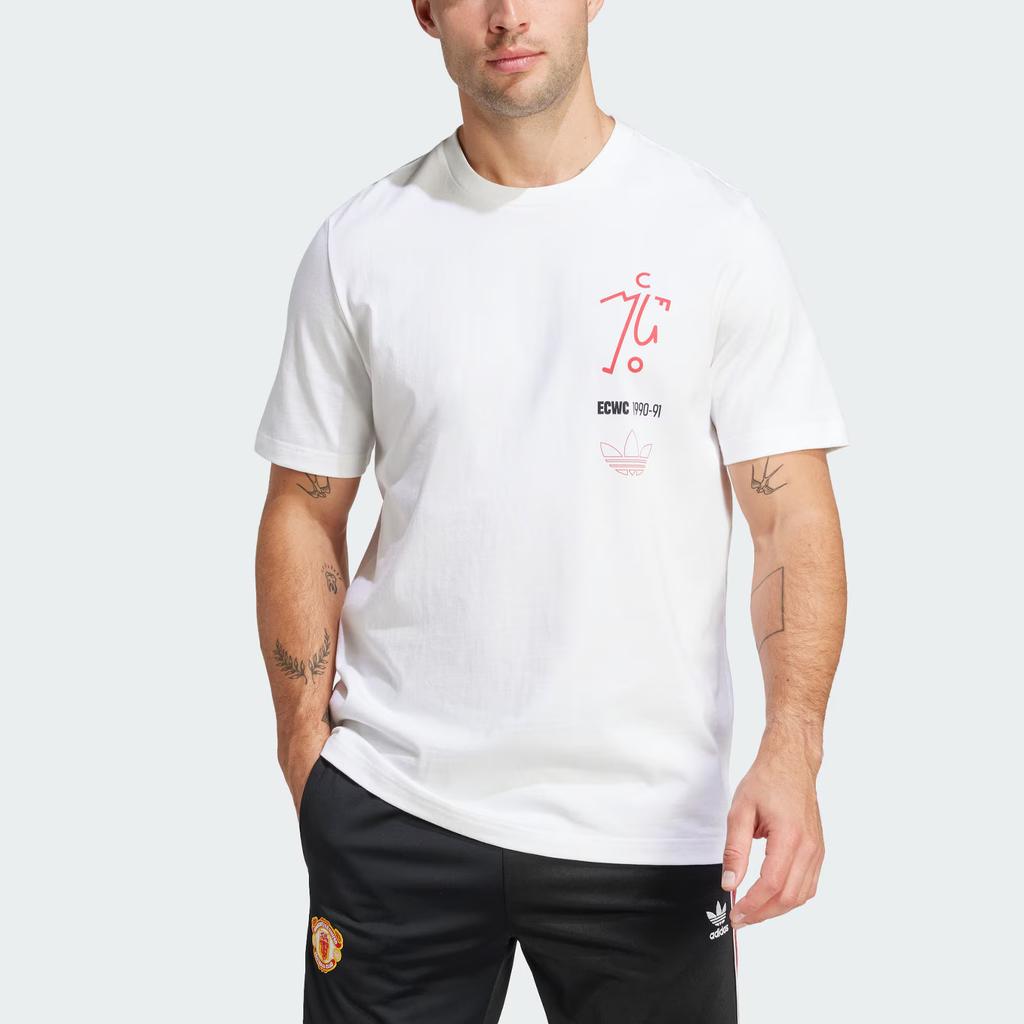 Adidas Originals Manchester United 91 Casual Crew Neck Short Sleeve T-Shirt Men T-Shirts White JC9389