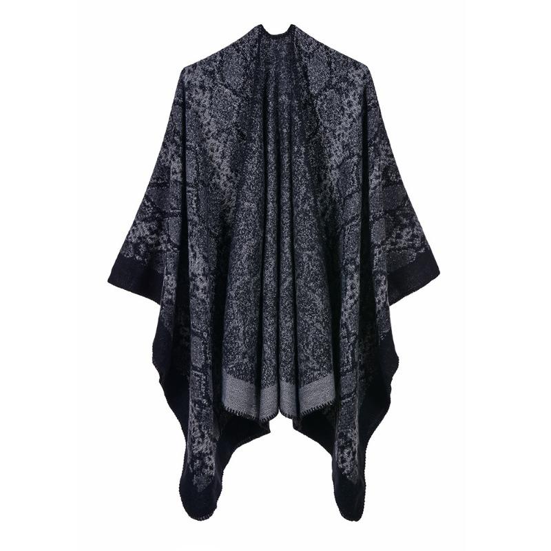 Women's Autumn and Winter Extended Fashion Scarf Shawl Dual-purpose Travel Camping Warm Double-sided Imitation Cashmere Cape