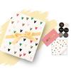 Valentines Day Gift Wrapping Paper Set Heart Printed DIY Craft Paper with Ribbons Stickers for Wedding Birthday Party Gift Decor