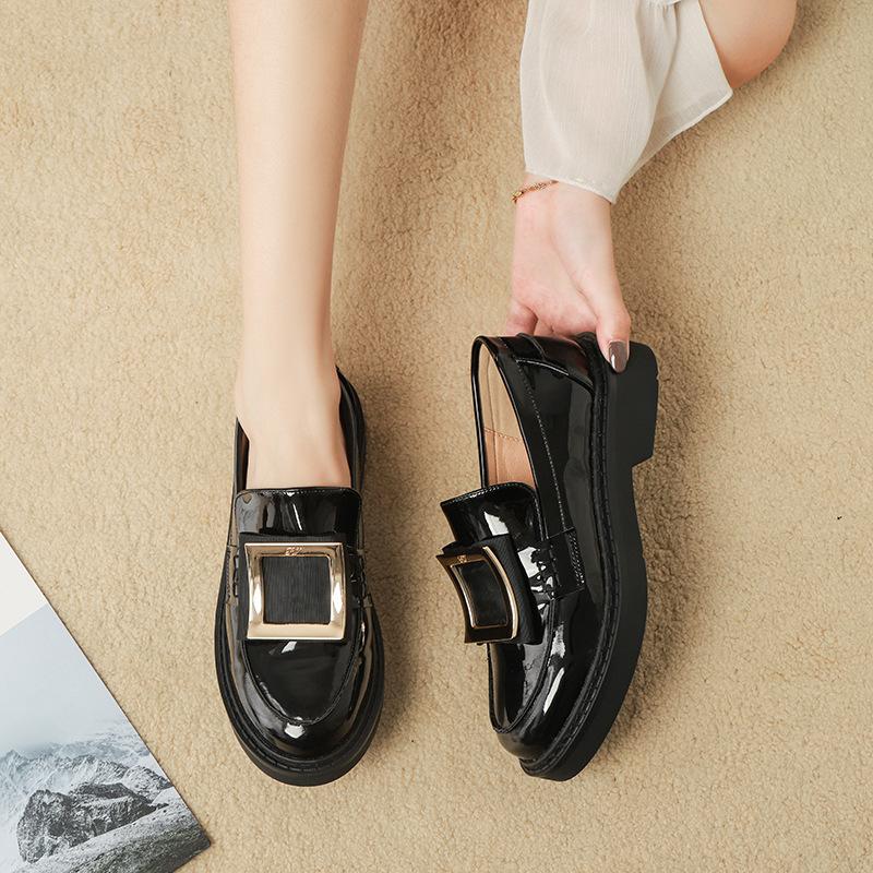 

Роскошные маленькие кожаные туфли с кристаллами и пряжкой, женские кроссовки, мокасины на толстой подошве, туфли на плоской подошве 2024 года, женские оксфорды, туфли-дерби для девушек в стиле преппи 5