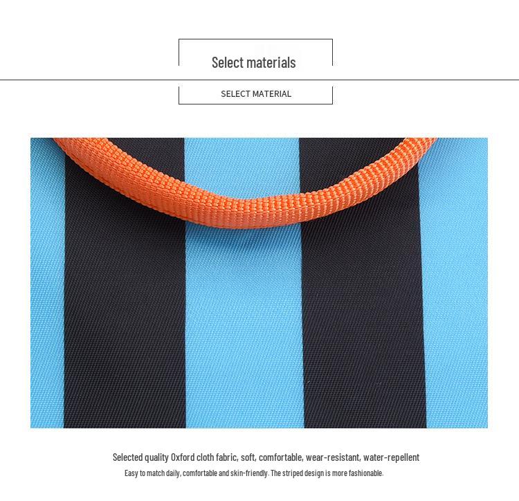 2026 Trendy Korean Color Block Stripe Large Tote Bag