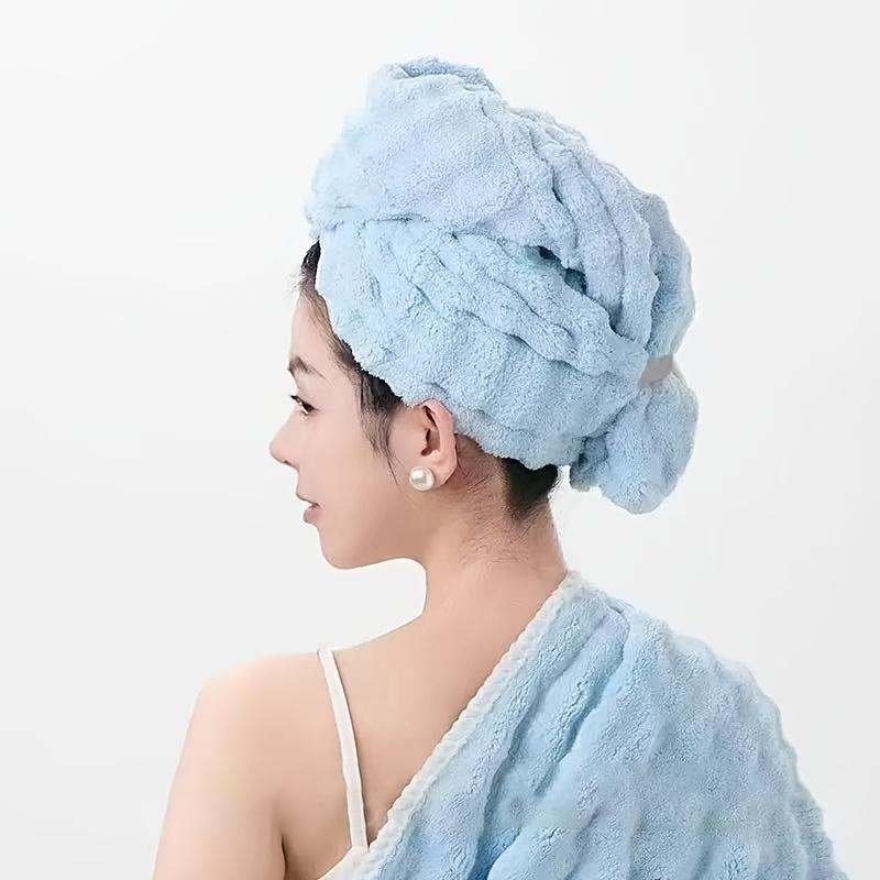 

Women s Quick-Dry Hair Towel, thick coral fleece, super absorbent, ideal for long/curly/thick hair, home & travel use.