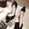 Fashion Pumps on Heeled Pointed Toe Shoes for Women Stilito Woman Sexy High Heels Casual Young Slip Genuine Mark Shoe Chic Point Popular