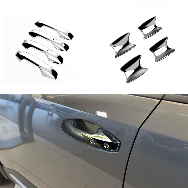 For Nissan Kicks 2024 2025 2026 ABS CarbonFiber Silver Car Door Handle Bowl Pull Cover Door Bowl Sticker Exterior Accessories
