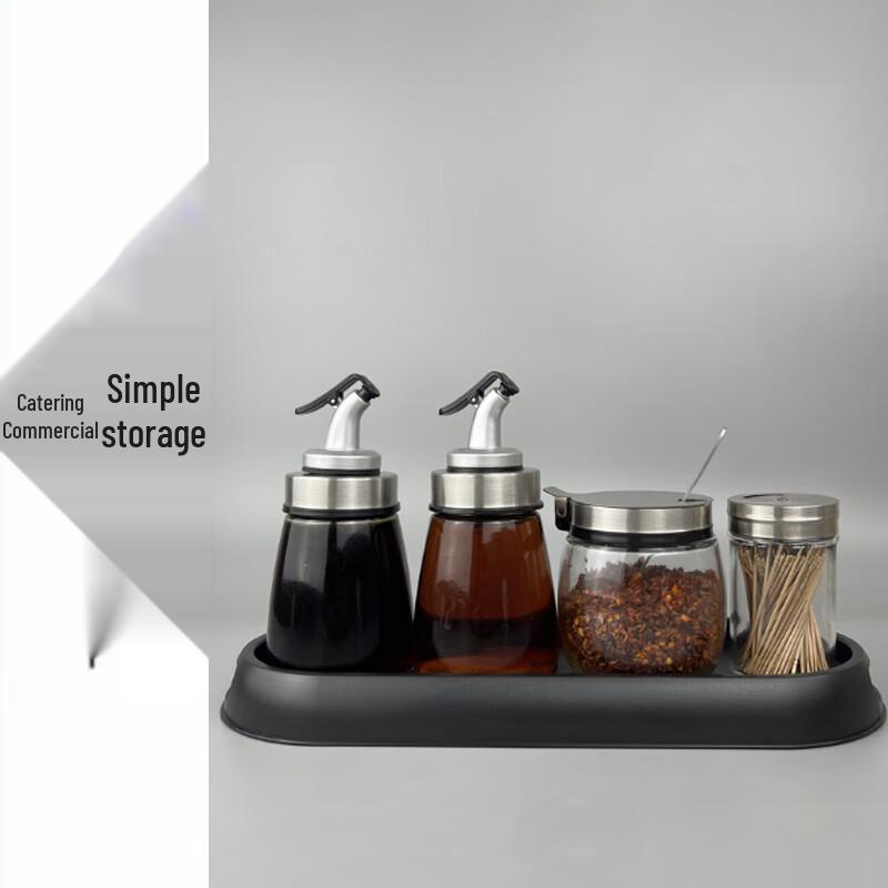 Yingbai Modernes Glas 4-teiliges Gewürzset mit 3-stufigem Ständer