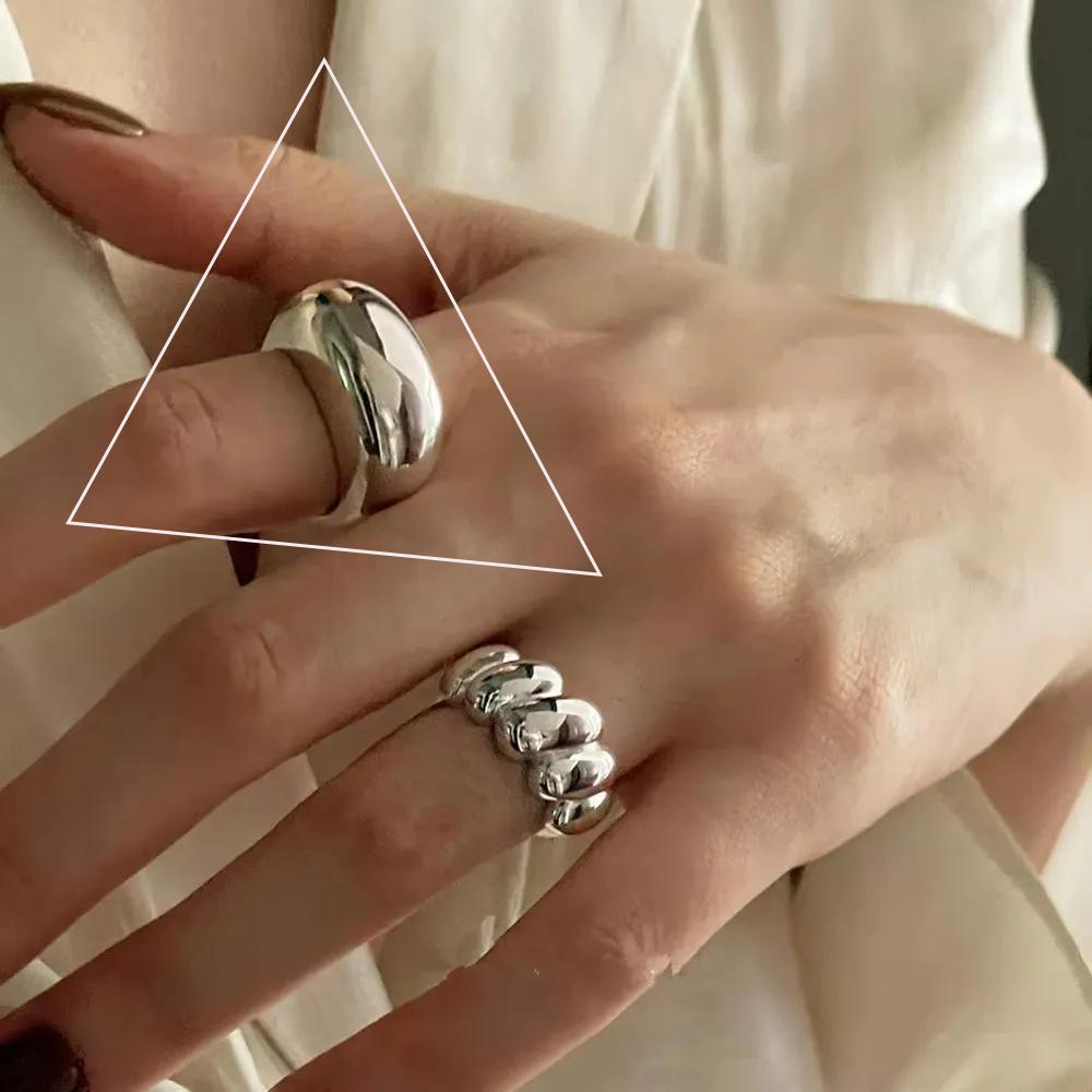 925 Silberringe für Damen Verstellbar Stapelbar Vintage Ring Zubehör Schmuck Geschenk