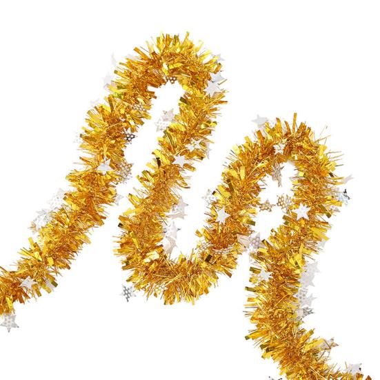 Tinsel Twist Garland Fade-resistant Dense Gorgeous Foil Madder Outdoor Indoor Xmas Tree Garland Decor for Party