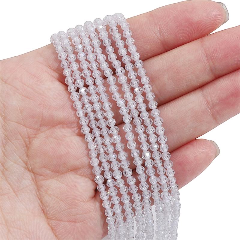 

120 шт. Натуральные многоцветные цирконы огранки круглые бусины для изготовления ювелирных изделий своими руками, браслетов, серег 3mm 120pcs белый