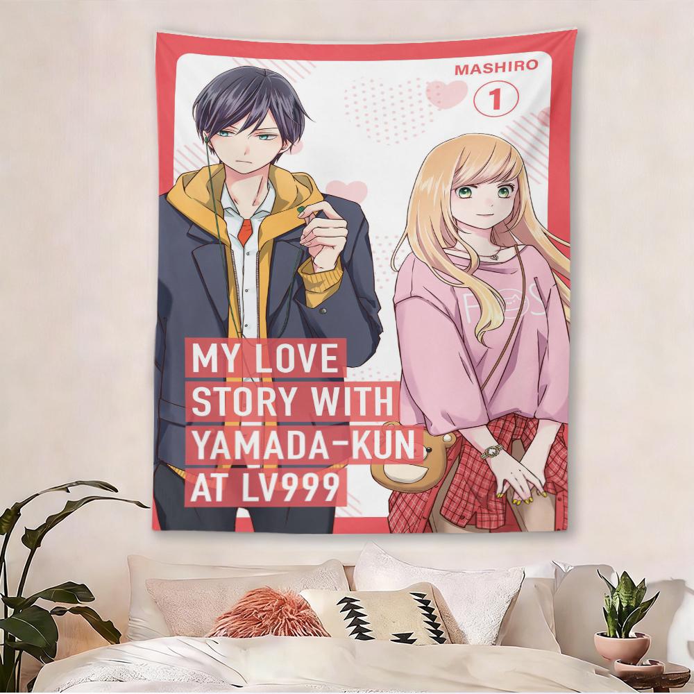 Lv999 Yamada-Kun Tapestry, Akane & Yamada Anime Wall Art, Sweet Romance Bedroom Decor For Fans