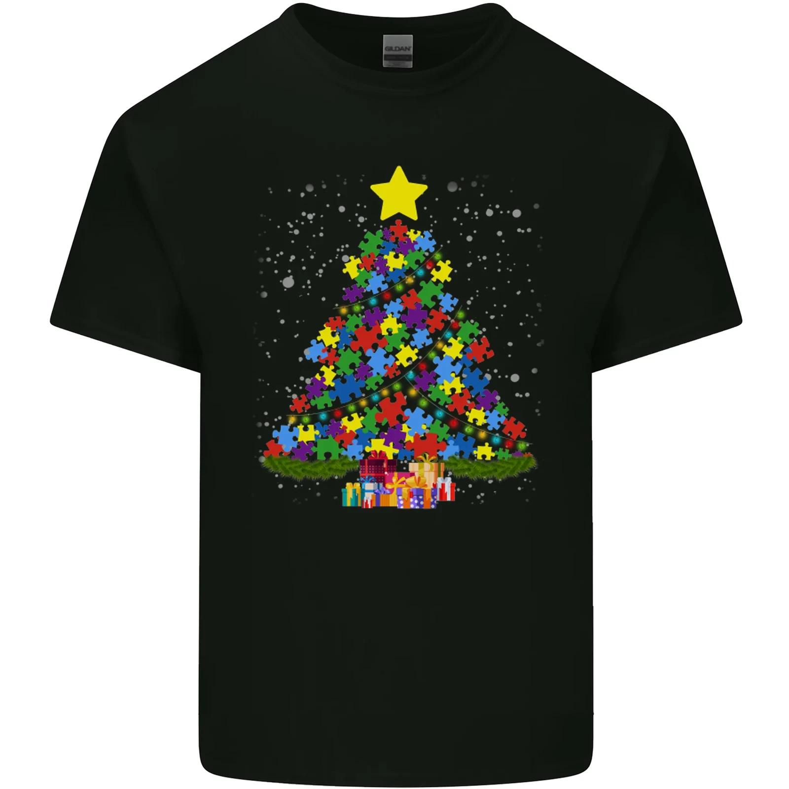 Autism Christmas Tree Autistic Awareness Kids T-Shirt Childrens S
