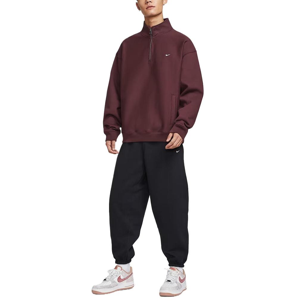Nike Solo Swoosh Minimalist Comfortable Solid Color Stand Collar Sweatshirt Men Sweatshirt HV1095-652