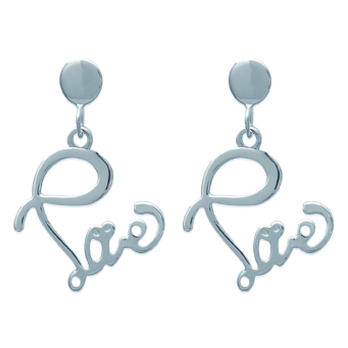 

Les Trésors De Lily [H6252] - Серебряные серьги «Love» - 10x12 мм