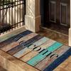 Vintage Wood Grain Welcome Mat - Non-Slip, Machine Washable Rug For Home Entrance Living Room, Bedroom, Bathroom & Balcony Decor