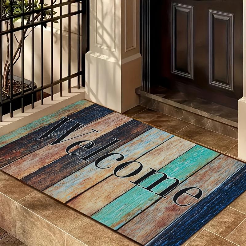 Vintage Wood Grain Welcome Mat - Non-Slip, Machine Washable Rug For Home Entrance Living Room, Bedroom, Bathroom & Balcony Decor