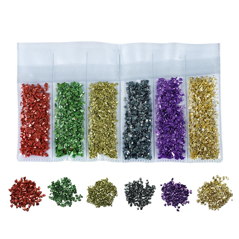 1 Set Multi-Color Mixing Nail Art Crushed Glass Stones Irregular Decoration for DIY Epoxy Resin Siliocne Mold Fillings Material