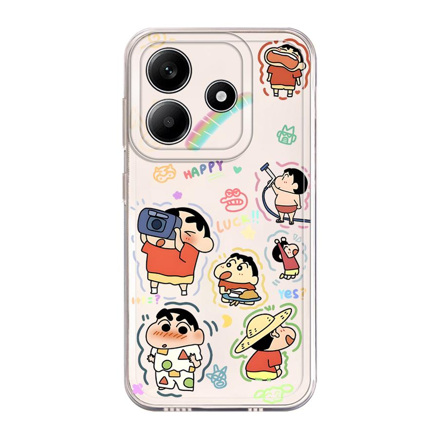 Colorful Crayon Shin Chan Soft Phone Cover Case for Xiaomi Redmi Note 14 Pro Plus Note 13 9 10 10S 12 14C 11 11S 13C A4 12S