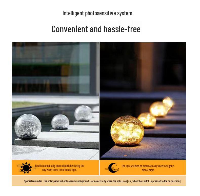 Solar-Glaskugel-Gartenleuchte: Weihnachts-Hofdekoration für den Außenbereich