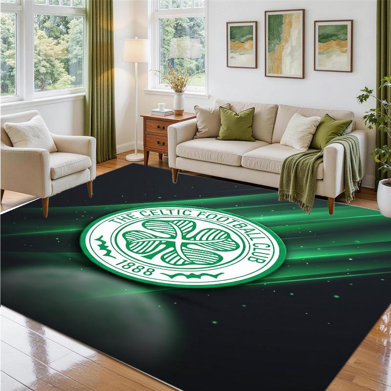 Celtic FC Design Crystal Velvet Rug Soft Decorative Mat for Bedroom Entrance