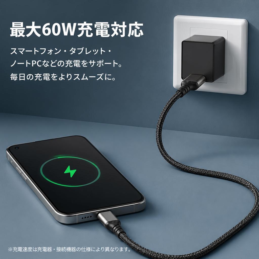 USB Type C Cable 1m POTRRCIUSUER to 10Gbps Data Transfer 60W Fast Charging Auto Compatible with Game External Durable Nylon Output Not Gunmetal USB-A