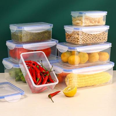 Mikrowellengeeignete Frischhalte-Rechteck-Lunchbox - Hitzebeständig, Versiegelter Kunststoff-Aufbewahrungsbehälter für Lebensmittel & Obst