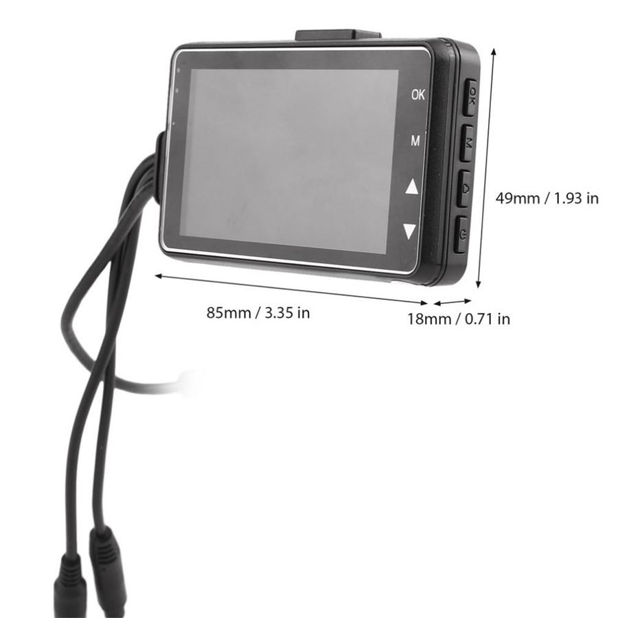 3" LCD 140° Waterproof Dual Action Camera Video Recorder for Motorcycle Car Bike