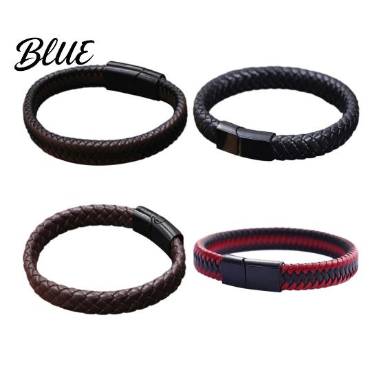 Faux Leather Bracelet Men Imitation Lightweight Wear-resistant Retro Gift Style