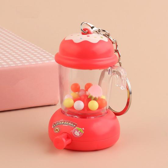 Kids Manual Juice Press Gashapon Keychain Simulation Extractor Toy with Spinning Balls Mini Backpack Charm for Boys Girls