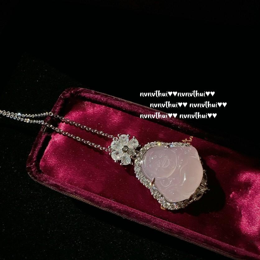 Emperor Pink Purple Chalcedony Water Drop Necklace, Watery And Watery, Plated With 18K Gold Egg-Shaped Pink Chalcedony Zircon Neck Chain.