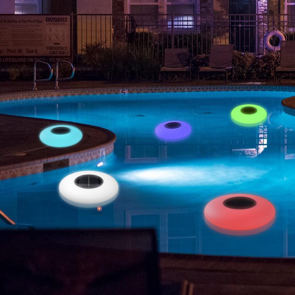 Solar Floats Pool Light IP67 Wodoodporne światło trawnikowe Kolorowe oświetlenie LED Ambient Light Wsparcie 16 kolorów 4