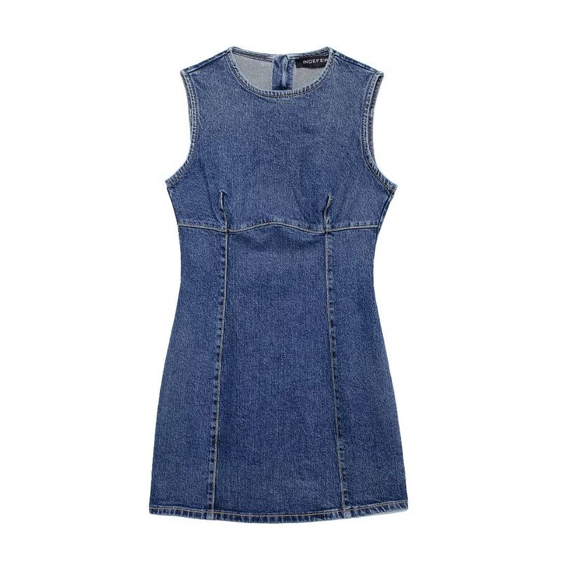 Kaslead New Arrival Women's Clothing Fashion Style Fashion Slim-Fitting Simple Short Denim Dress 8727280