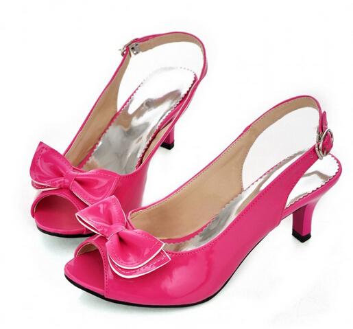 FOREADA Women Sandals Summer Shoes Woman Sandals Peep Toe High Heels Shoes Bow Ladies Heel Sandals Yellow Large Size 11 12 45 46