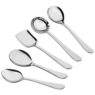 5 Delar Rostfritt Stål Serveringssked Set för Matbord/Kök, 1,8 mm Tung Mätare