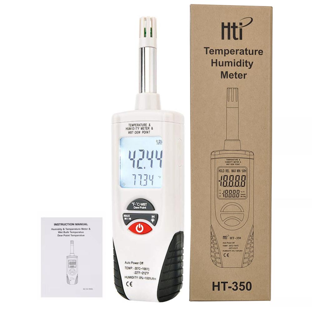 

Handheld Digital Humidity Temperature Meter with Dew Point and Wet Bulb Temperature, Dual Display Temperature & Humidity