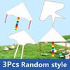 3Pcs DIY Kite Set - Easy To Fly White Kites with Swivel Line, Perfect for Kids' Outdoor Activities In Parks Beaches Grasslands