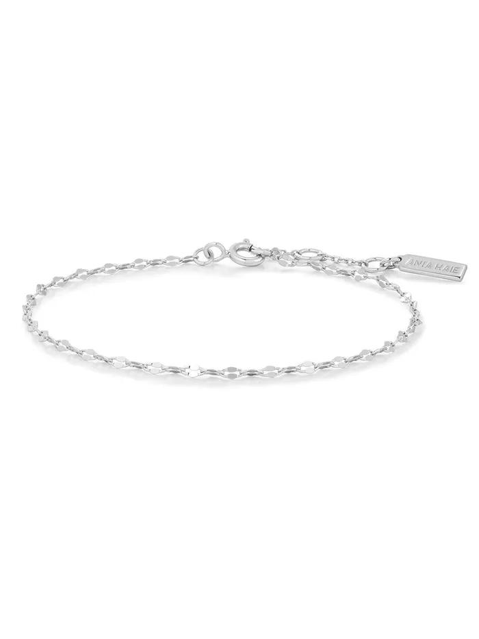Silver Textured Chain 925 Silver Bracelet B073-02H