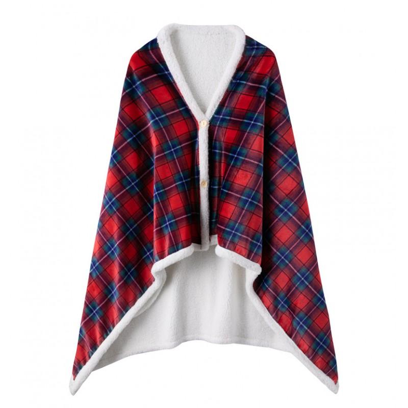 Couple Red Loungewear Set Wearable Blanket Robe Soft Homewear