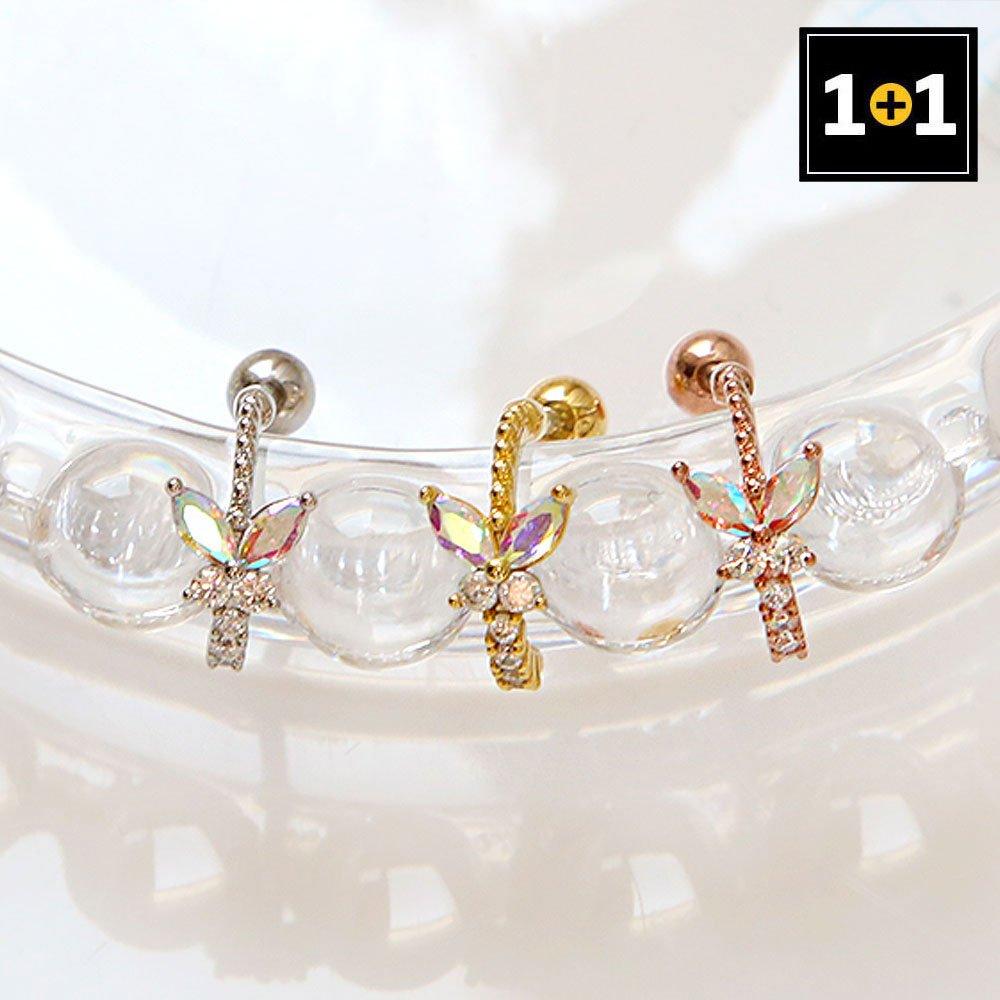[1+1] Choose 1 of 3 Fashion Piercing Butterfly Dance (Single Side)