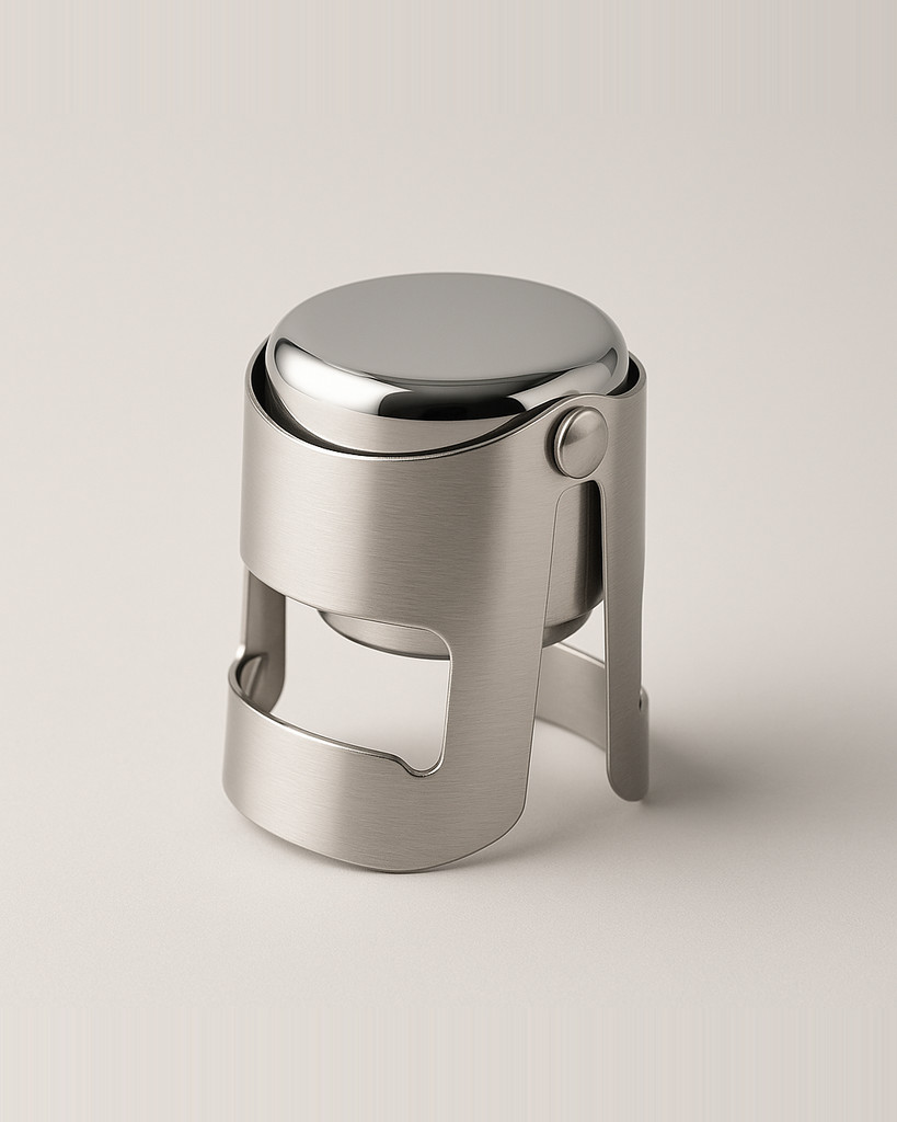 Stainless Steel Sparkling Wine Stopper Double Button Champagne Stopper for Home and Bars Bubble Fizzy Bottles from 15-20mm