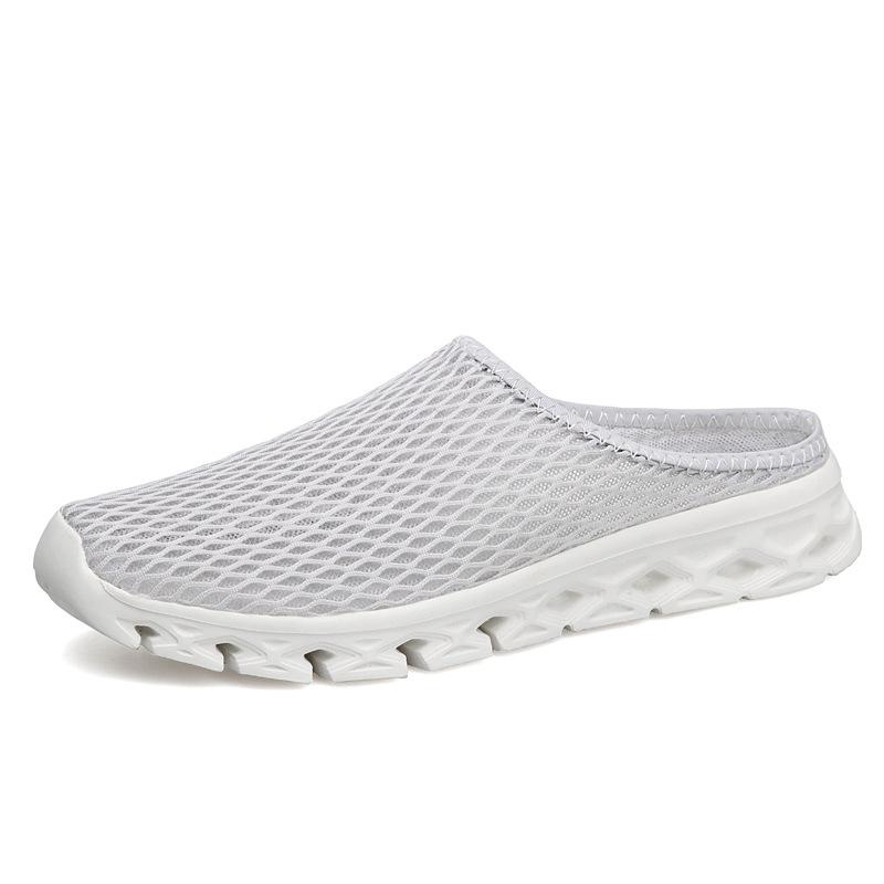 

Один педаль ленивый мешок голова полутапочки женские носить сетка женские ходить прохладные тапочки большой размер удобные спортивные половинки 45 серый