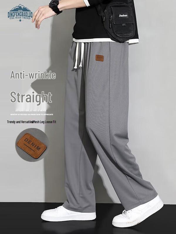 

Men s Loose Wide-Leg Straight Pants