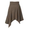 Kakipointeu Unbalanced Midi Skirt (Brown)