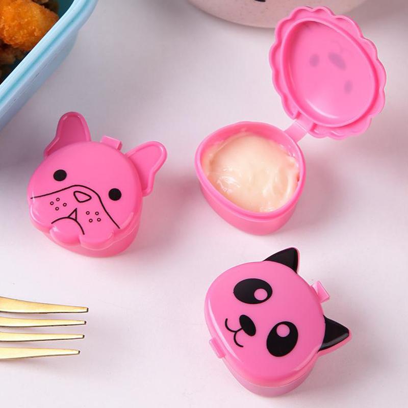 3Pcs Mini Sauce Box Squeeze Sauce Bottle Plastic Bottle Seasoning Bottle Storage Box Cartoon Cooking Seasoning Salad Bottle