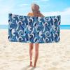 Summer Ocean Sea Waves Lightweight Quick Dry Microfiber Towel Blanket for Beach Pool Gym Swimming Bath, Travel Vacation Beach