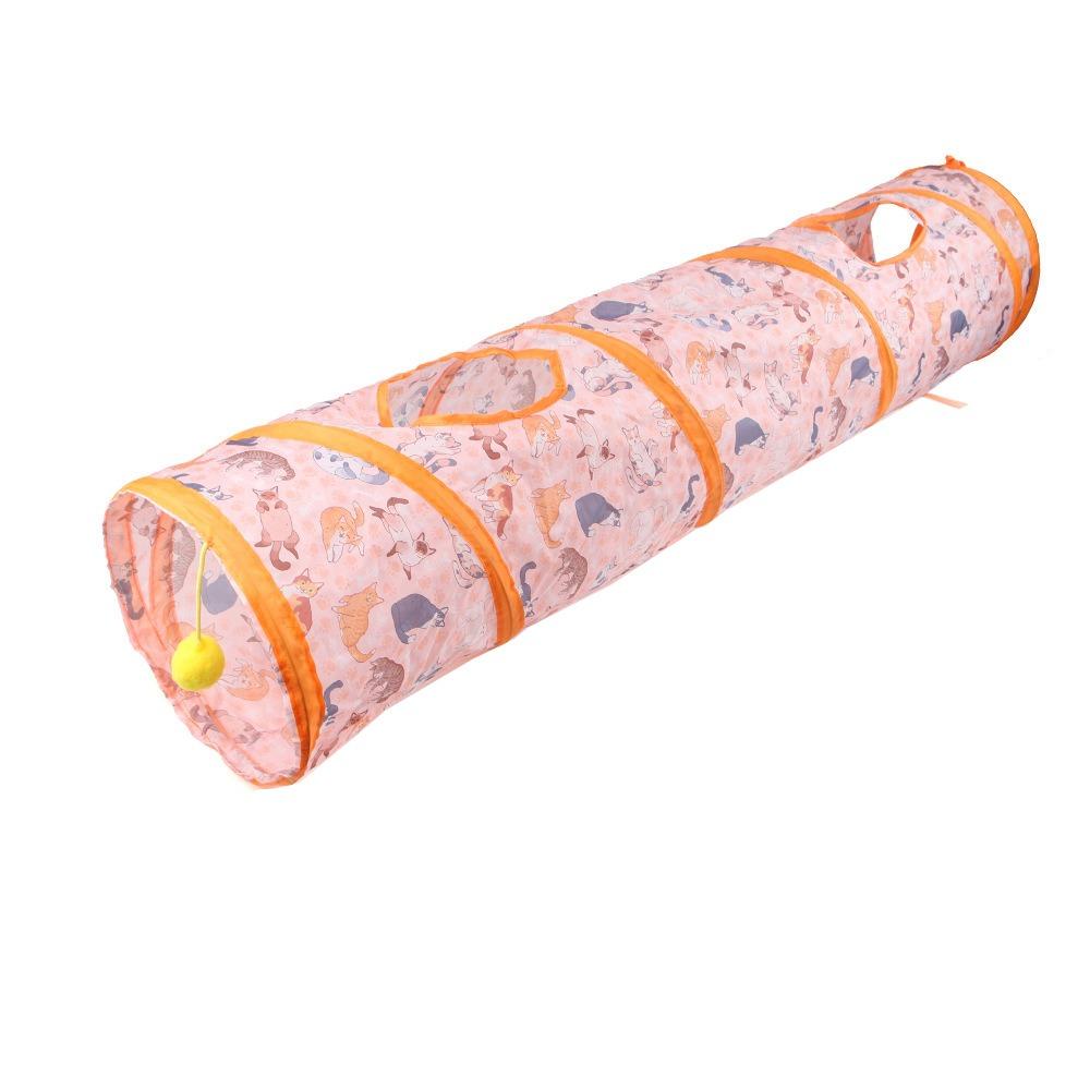 

Полиэстер+Стальная проволока Труба-тоннель для кошек Дышащая Игрушка для питомца Развлечение Игра Палатка для кролика, морской свинки Кошка Style-7