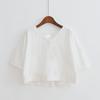 2024 Summer V-Neck Backless Split Solid Color Strap Tops for Female Students - Loose, Short-Sleeve T-Shirts