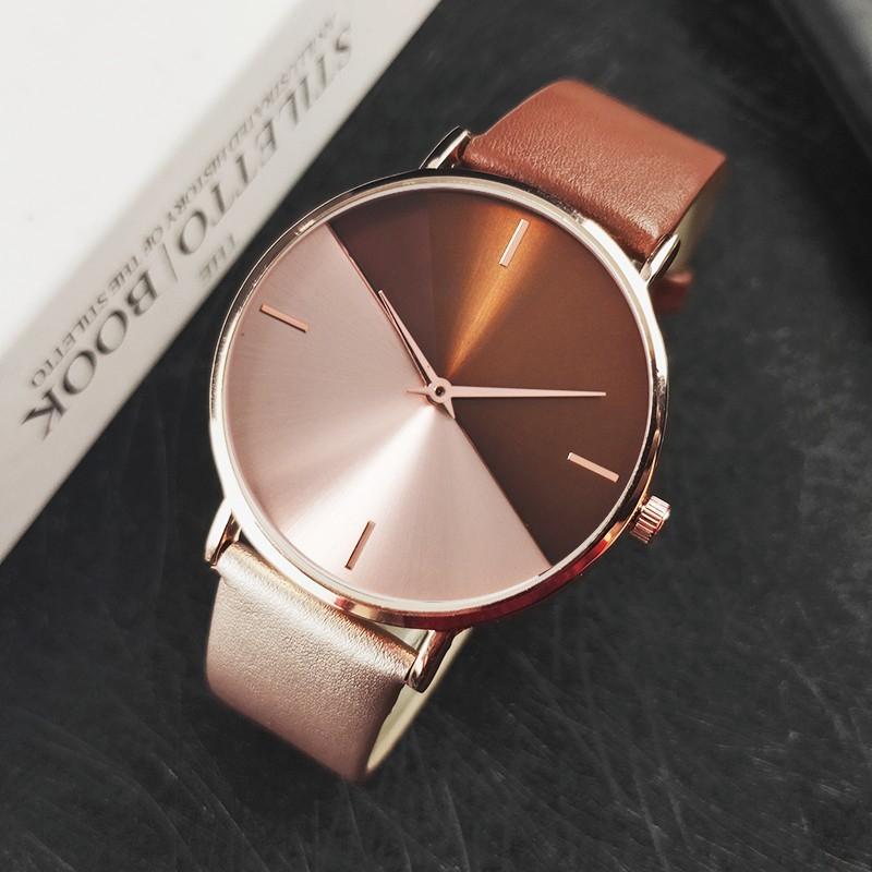 Ceas de damă cu curea dublă de culoare Geneva Ceasuri de mână cu cuarț ultra-subțiri