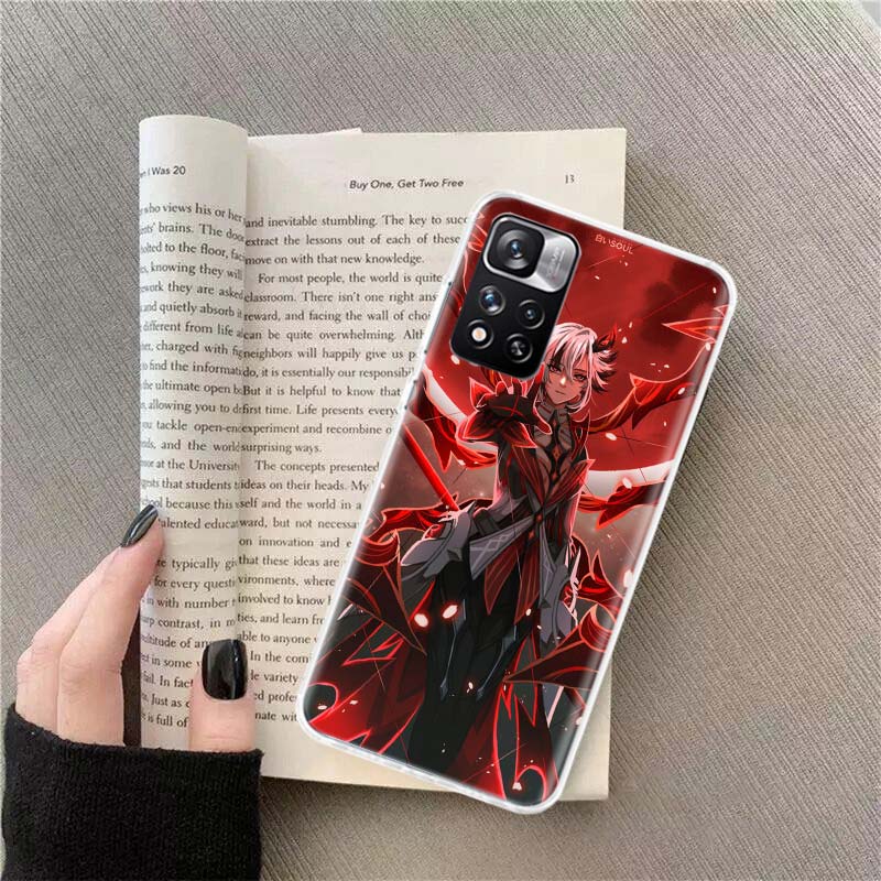 Arlecchino Genshin Impact Phone Case For Redmi Note 13 12 Pro Plus 14 15 Pro 5G 11 11T 11E 11S 10 Pro 10S 9 9S Cover Cell Clear
