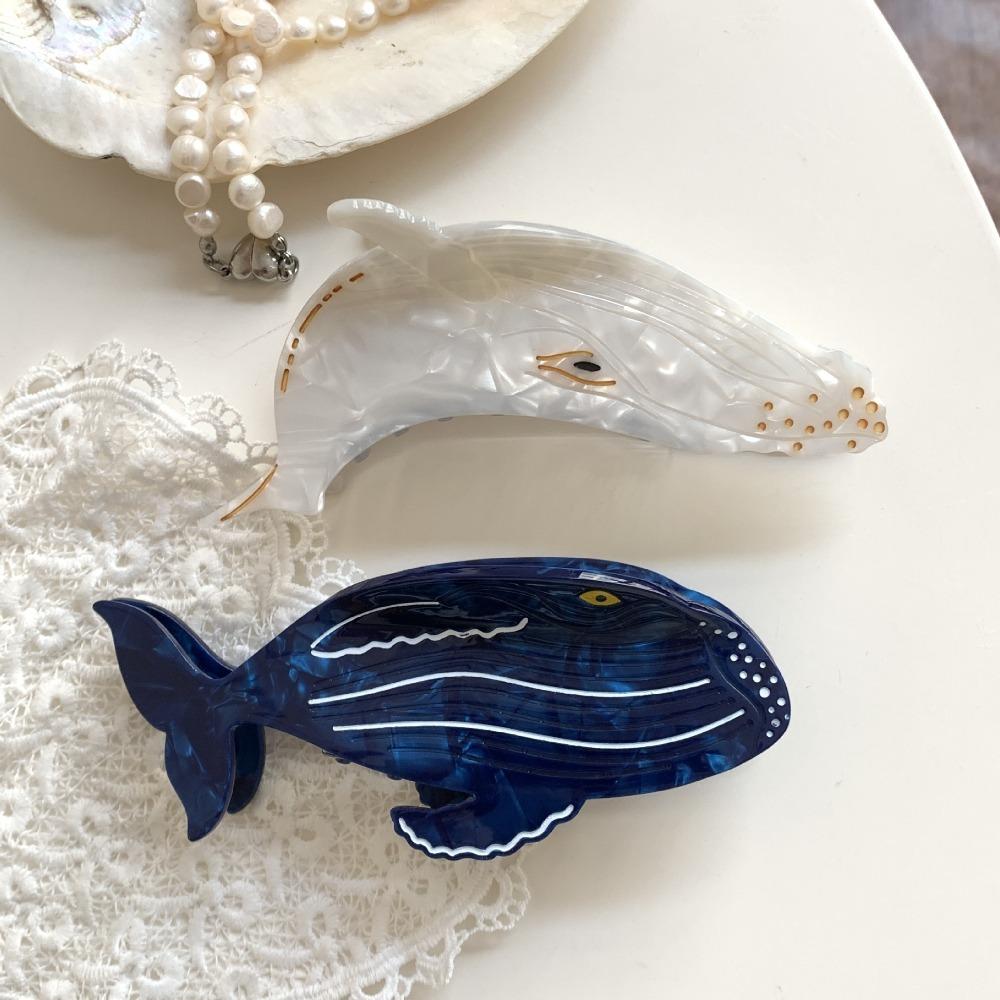 Noctilucent Sperm Whale Shark Clip Sweet Animal Hair Clip Work Acetate Fish Hair Claw  Gifts
