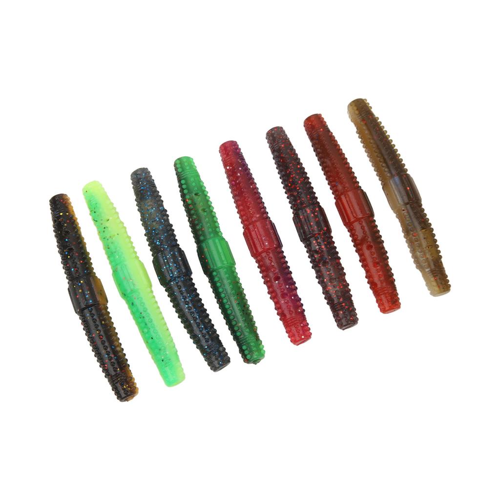 16pcs Soft Lure TPR Bite Resistant Hidden Hook Tip Built In Ringing Bead Soft Stick Baits Worms for
